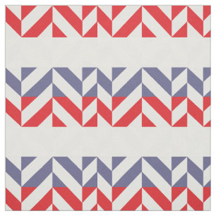 Tissu ZigZag géométrique rouge blanc et bleu