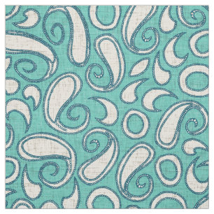 Tissu ziya menthe bleu