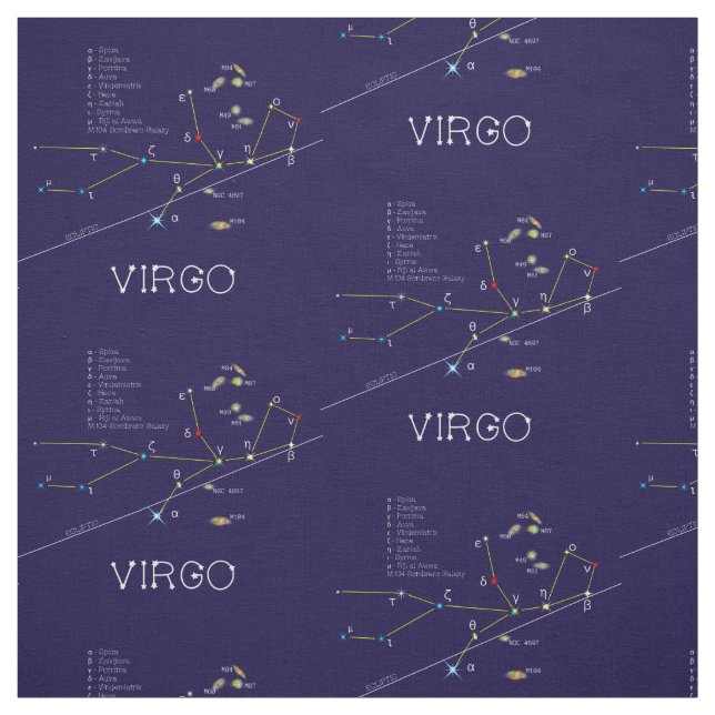 Tissu Zodiac Constellation Virgo (Échantillon)