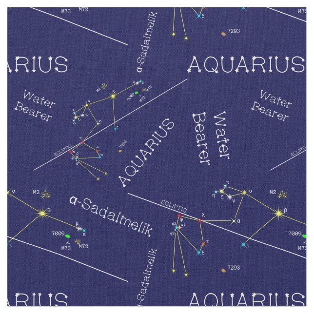 Tissu Zodiaque Aquarius (Fermer)