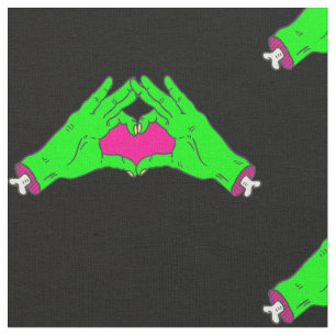 Tissu zombie coeur mains halloween valentine