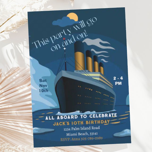 Titanic Cruise Ship Liner Anniversaire Invitation (Créateur téléchargé)