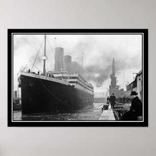 Titanic dock vintage Photo Poster Titanic Series