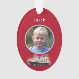 Titanic Photo Red Christmas Ornament