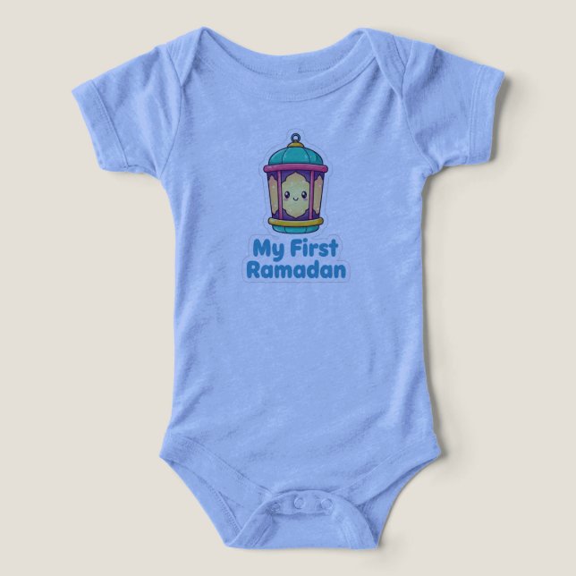 Title: Cute Lantern My First Ramadan Baby Bodysuit (Design Recto)