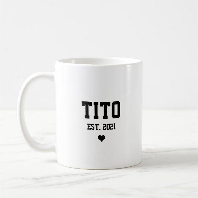 Tito oncle Grossesse Faire-part cadeau café Mug (Gauche)