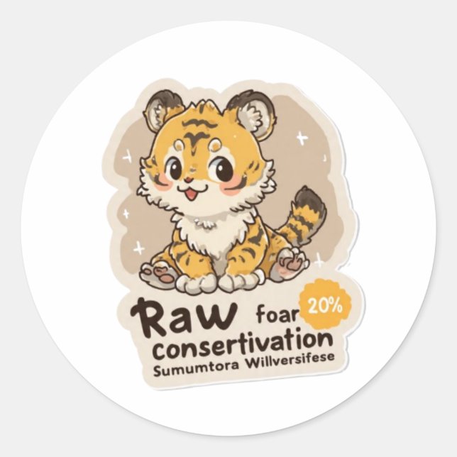 Titre : Autocollant de conservation du tigre de Su (Devant)