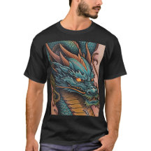 Titre : Bold Dragon Graphic Homme's Black T-Shirt