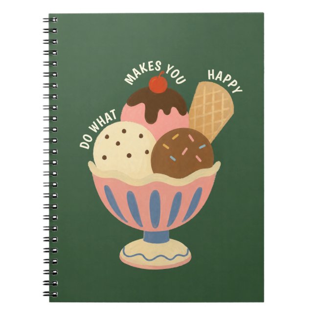 Titre : Cahier Spirale de Glace Crème Mignon (Devant)