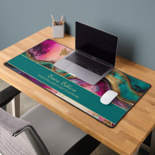 Titre de nom d'entreprise de bureau Or Turquoise R
