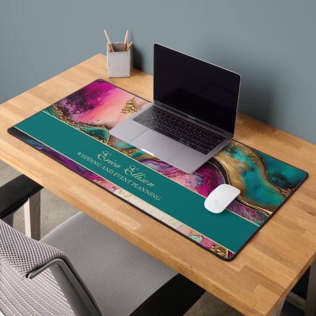 Titre de nom d'entreprise de bureau Or Turquoise R (Bureau 2)