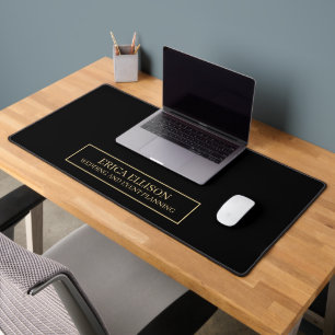 Titre de nom professionnel de bureau en or noir mo