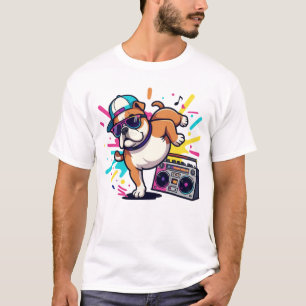 Titre : T-Shirt Graphique Chien de Dessin Animé Fu