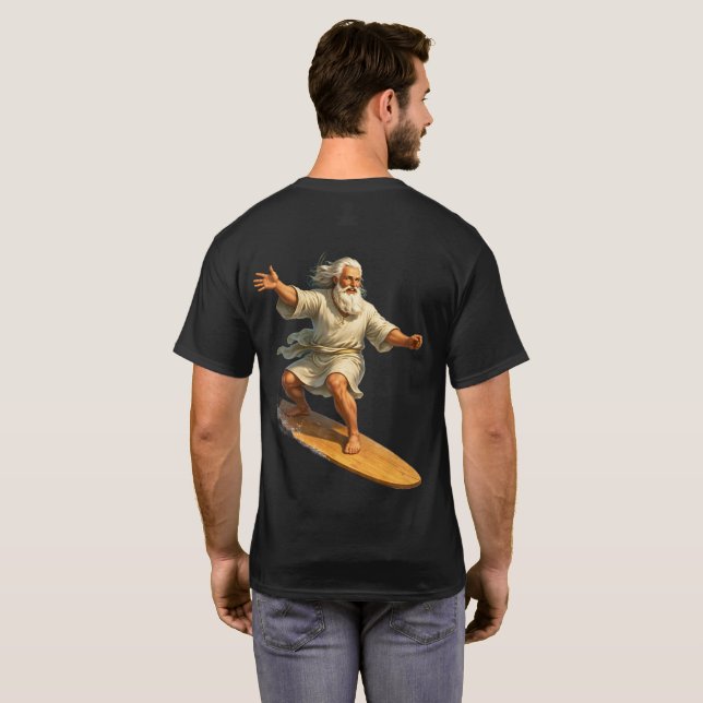 Titre T-shirt graphique drôle de surf de Moïse art (Dos entier)