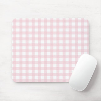 Titre : Tapis de souris à carreaux rose gingham mi