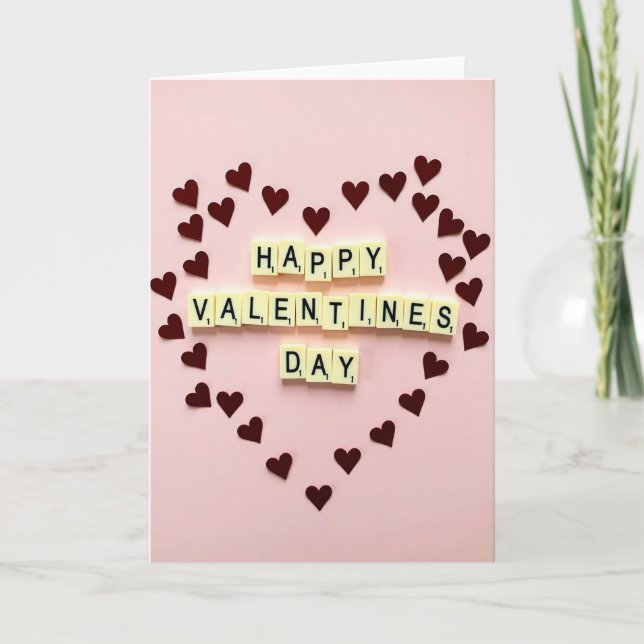 Titres de lettre rose Carte de la Saint-Valentin (Devant)