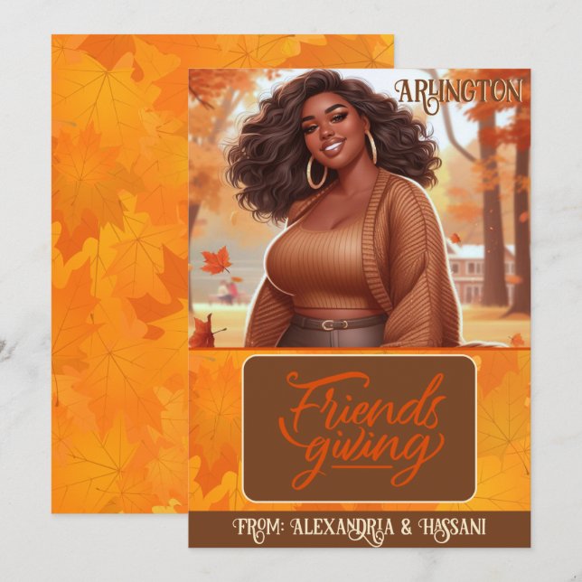 Titulaire de carte cadeau Curvy Black Woman (Devant / Derrière)