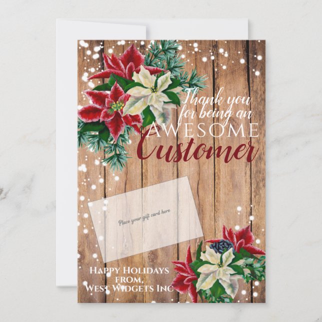 Titulaire de carte cadeau de Noël Merci client (Devant)