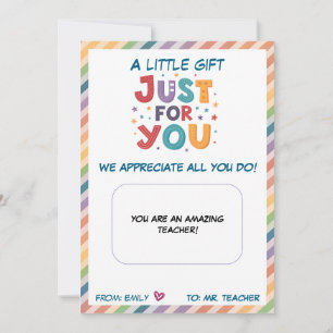 Titulaire De Carte Cadeau Enseignant Juste Pour Vo