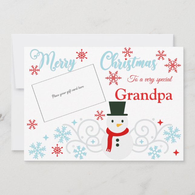 Titulaire de la carte cadeau Snowman Grandpa (Devant)