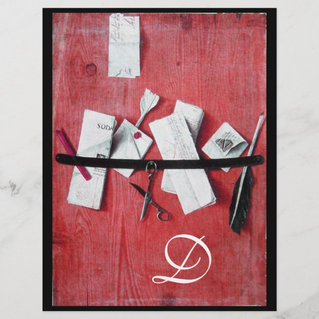 TITULAIRE DE LETTRE EN BOIS MONOGRAM rouge blanc n (Devant)