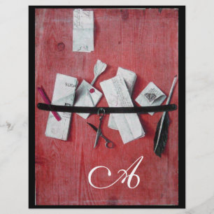 TITULAIRE DE LETTRE EN BOIS MONOGRAM rouge blanc n