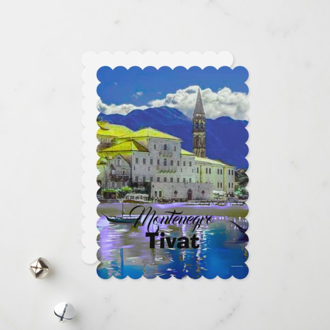 Tivat Monténégro, carte postale moderne, Coast Tra (Devant/Arrière en situation)