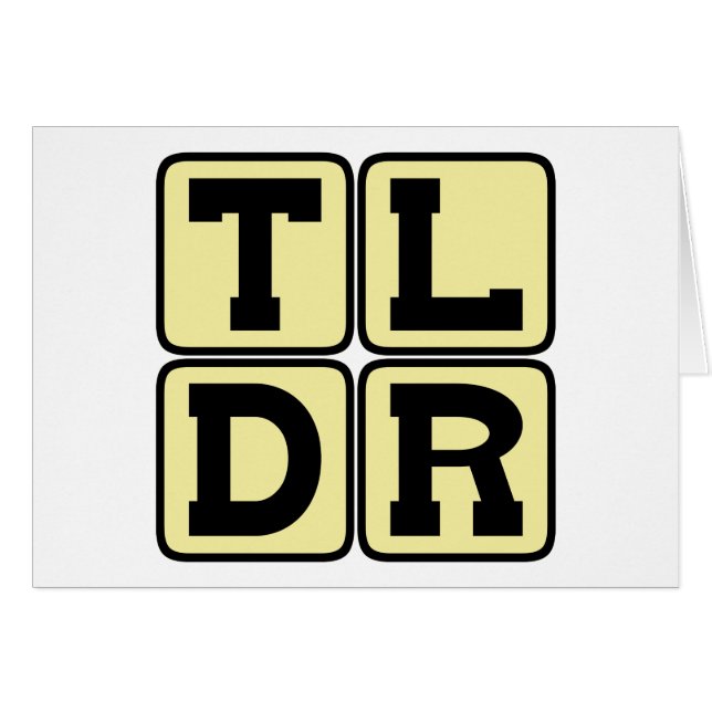 TLDR Trop Long Pas Lu TL;DR Acronyme Internet (Devant horizontal)