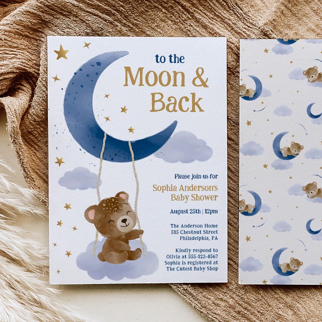 To the Moon and Back Baby Shower Invitation  (Créateur téléchargé)