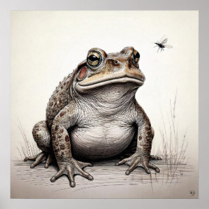 Toad en canne - Impression d'art