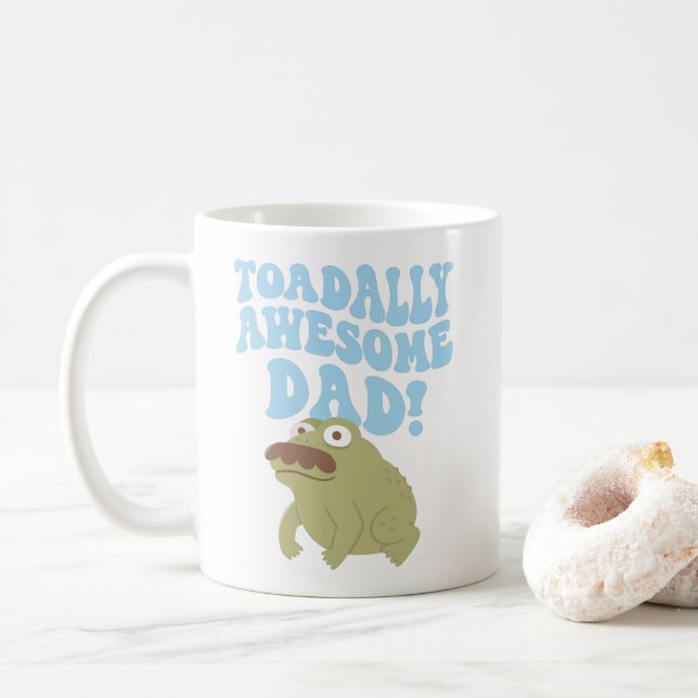 Toad Pun Toadally Awesome Papa Drôle tasse de café (Avec donut)