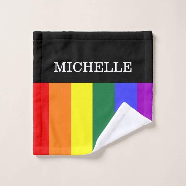 Toalha de Rosto Orgulho Gay Rainbow Personalizado (Gant de toilette)
