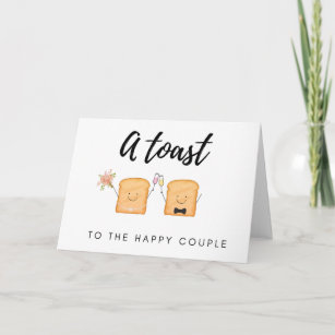 Toast au heureux couple   Carte Mariage mignonne