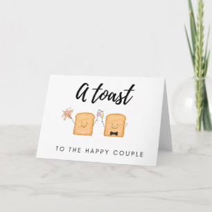 Toast au jeune couple   Carte de mariage mignonne 