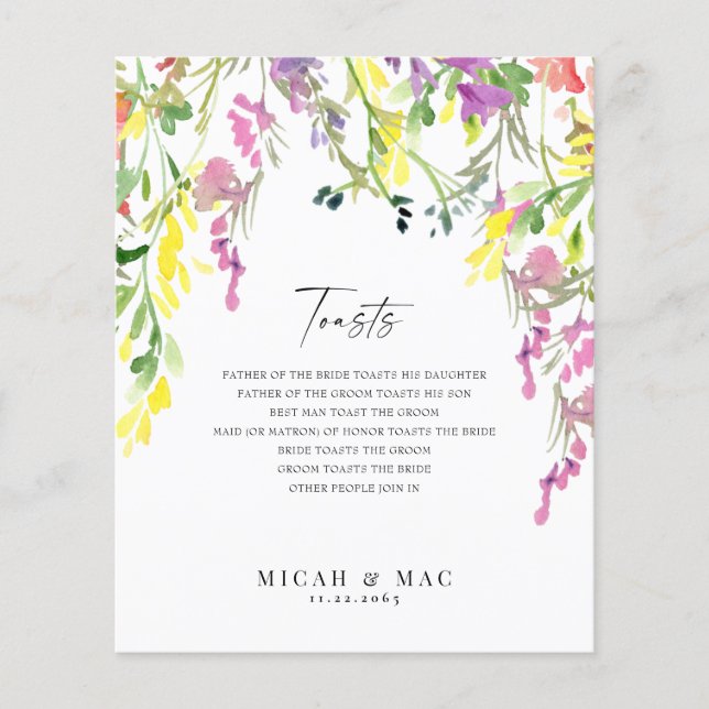 Toast de réception de mariage aux fleurs sauvages  (Devant)