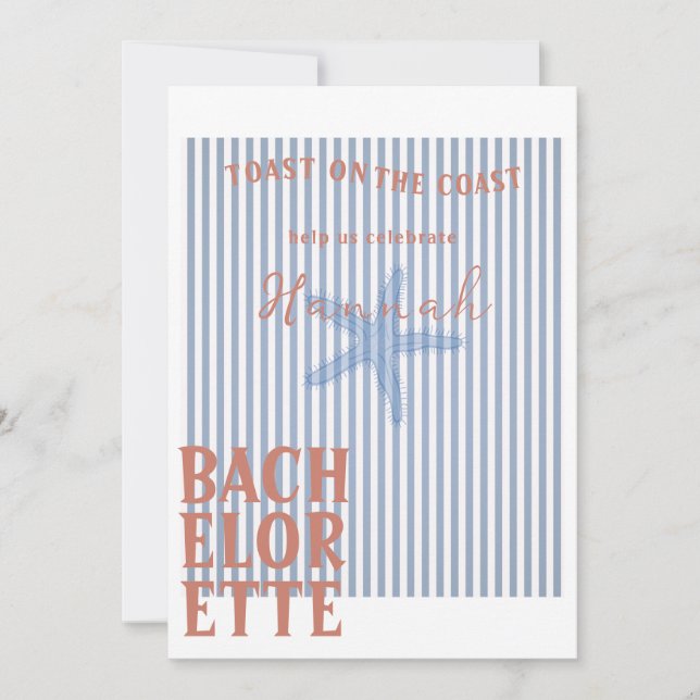 Toast on the Coast Bachelorette Invitation et déta (Devant)