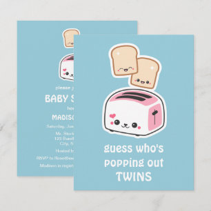 Toast Twins Baby Shower Invitations