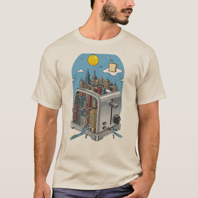 Toast urbain - T-shirt Toaster Surreal Cityscape (Devant)