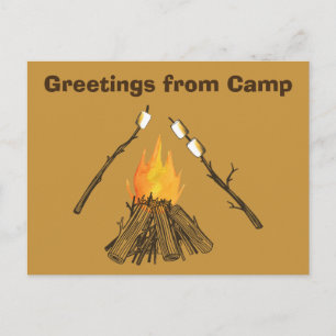 Toasting Marshmallows Salutations de Camp Carte po