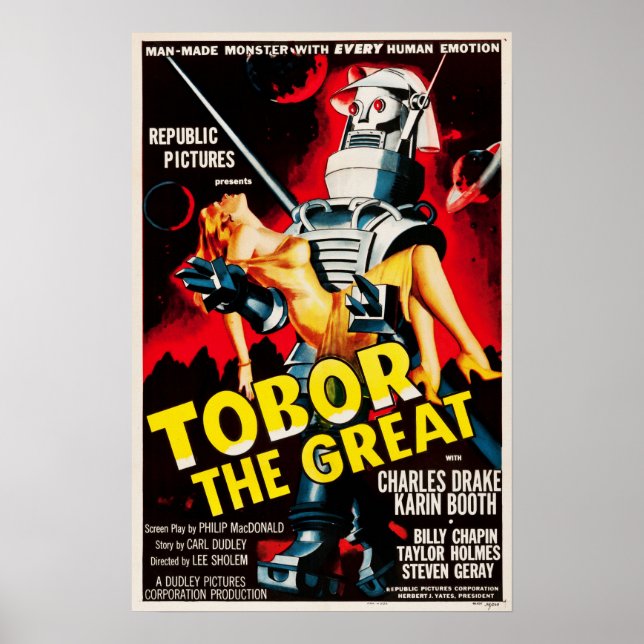 Tobor Le Grand Robots De Sci Fi Retro Poster (Devant)