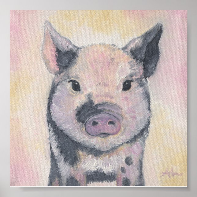 Toby the Piglet art print poster (Devant)