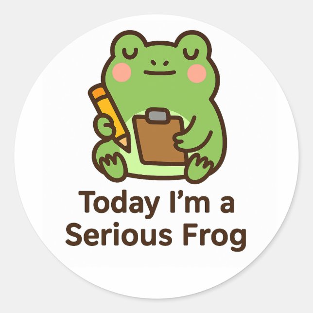 Today I’m a Serious Frog – Funny Kawaii Sticker (Devant)