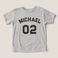 Toddler Boy Black Nom Jersey Numéro Sport Coton
