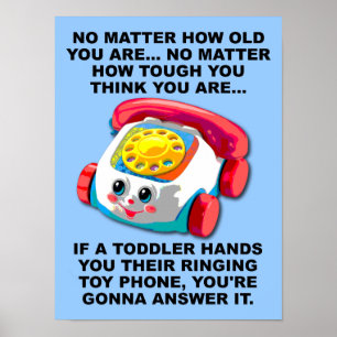 Toddler Phone Funny Poster Signe