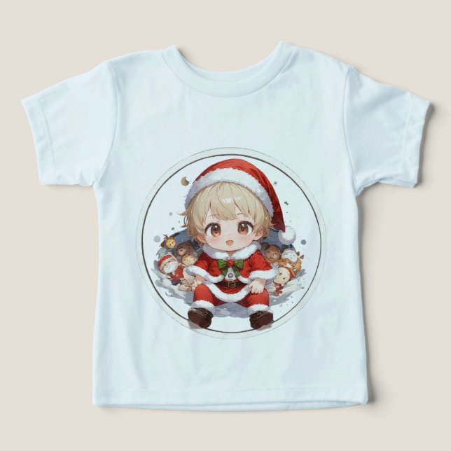 Toddler Santa Tri-Blend Christmas T-Shirt Premium  (Design Recto)
