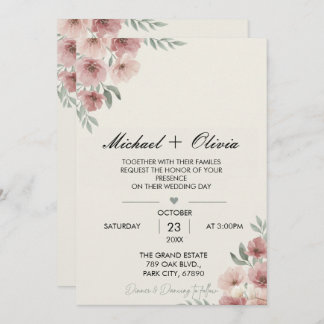 Together with Their Families Wedding Invitation Wo