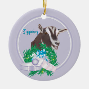 Toggenburg Goat Wreath Ornement de vacances