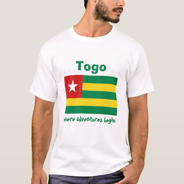 Togo Drapeau + Carte + T-Shirt Texte (Devant)
