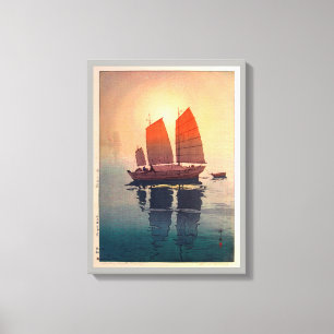 Toile 帆 朝, Bateaux à voile Matin, Hiroshi Yoshida