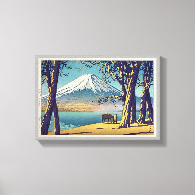 Toile 晩 秋 の 士 山, Mt.Fuji en automne, Hasui Kawase, Woodc (Recto)